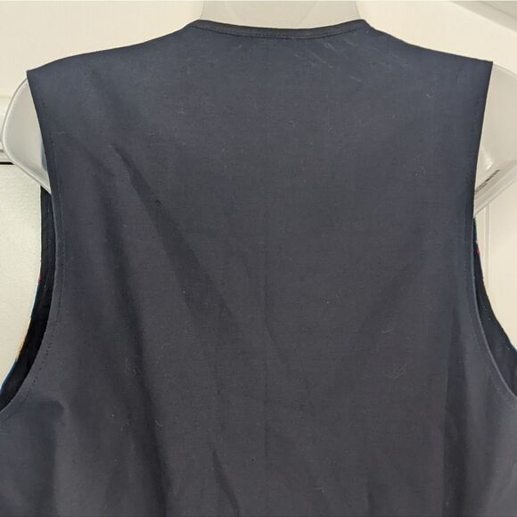 VTG Embroidered Fish Vest Maximalist Whimsical Rainbowcore Animal Print Sea L - Picture 6 of 8